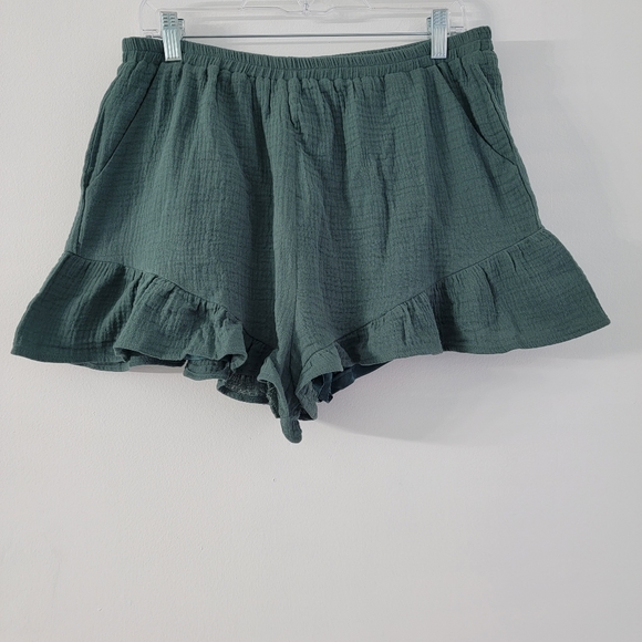 Listicle | Olive Green 2 Piece Peplum Top Short Set - Picture 10 of 12